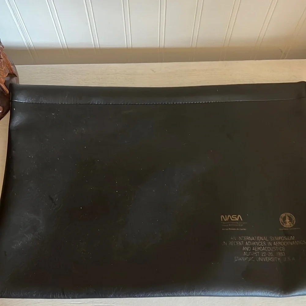 Vintage NASA & Stanford university aerodynamics symposium briefcase clutch